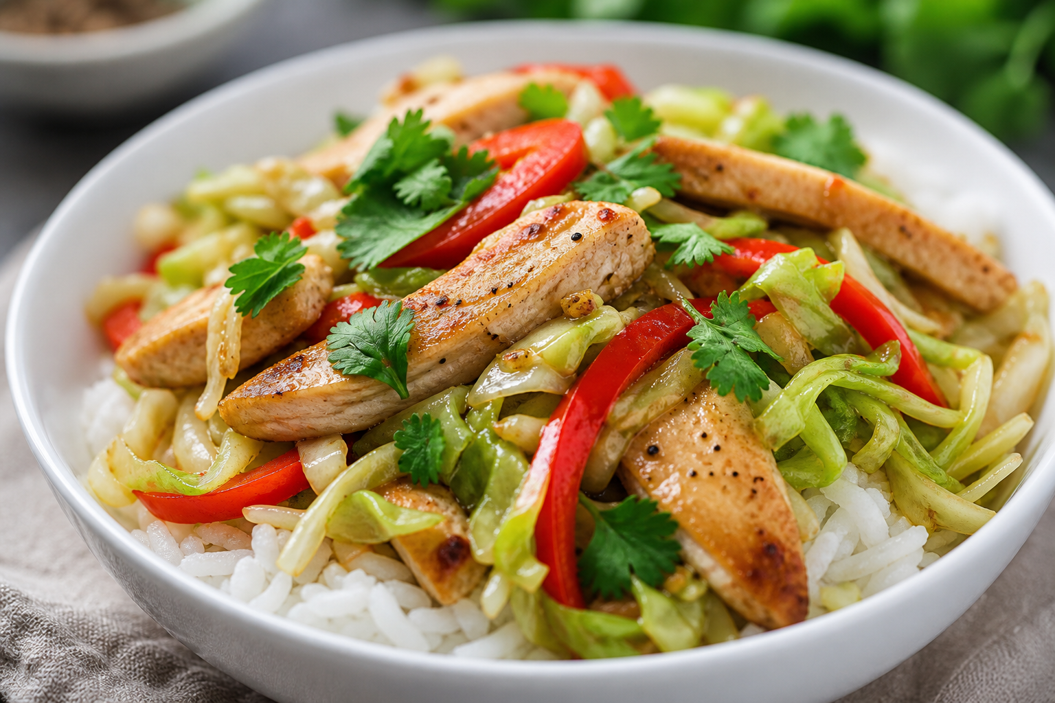 Kidney-Friendly Herb Chicken & Cabbage Stir-Fry
